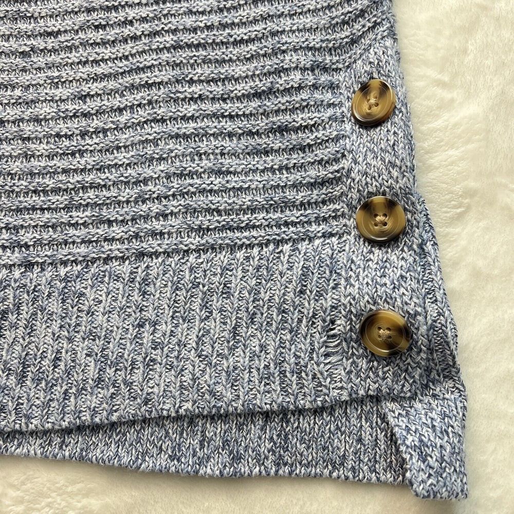 Joie Sweater Womens Size XL Blue Knit Dolman Sleeve Pullover Side Button Hi Low - Picture 8 of 9